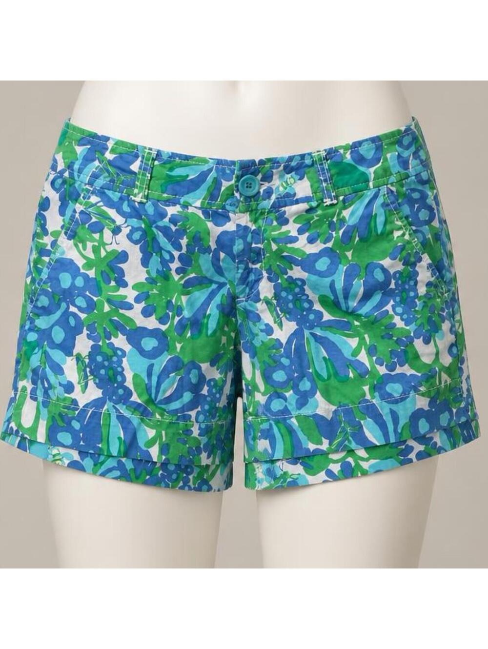 Lilly Pulitzer Floral Cotton Shorts Size 2 Bee In Your Bonnet